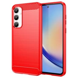 SKALO Samsung A35 5G Armor Carbon Stöttåligt TPU-skal - Röd