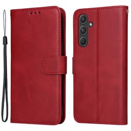 SKALO Samsung A55 5G PU-nahkainen Lompakkokotelo - Punainen
