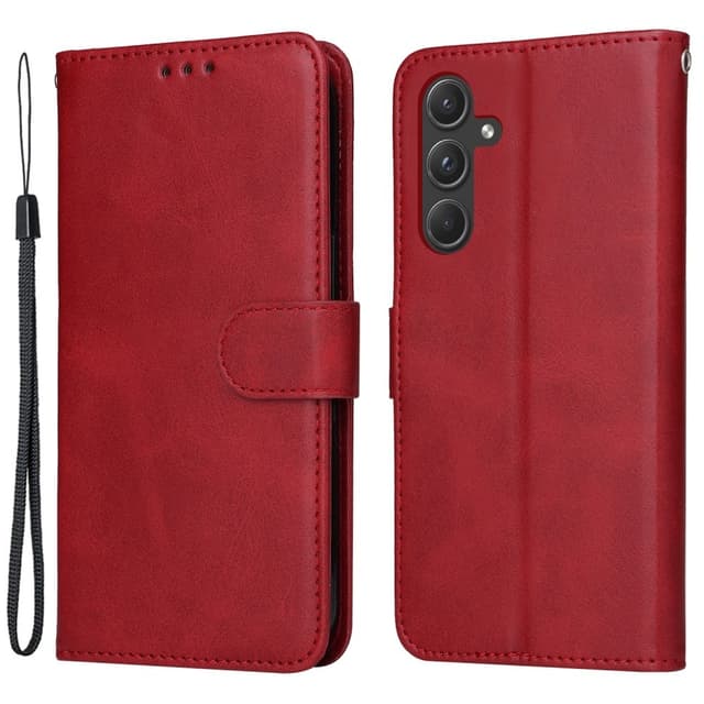 SKALO Samsung A55 5G PU-nahkainen Lompakkokotelo - Punainen