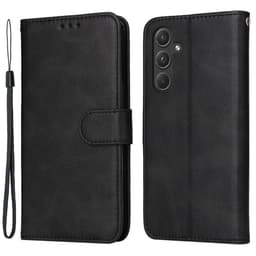 SKALO Samsung A55 5G PU-nahkainen Lompakkokotelo - Musta