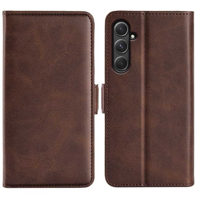 SKALO Samsung A55 5G Premium Wallet Flip Cover - Brun