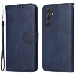 SKALO Samsung A55 5G PU-nahkainen Lompakkokotelo - Sininen
