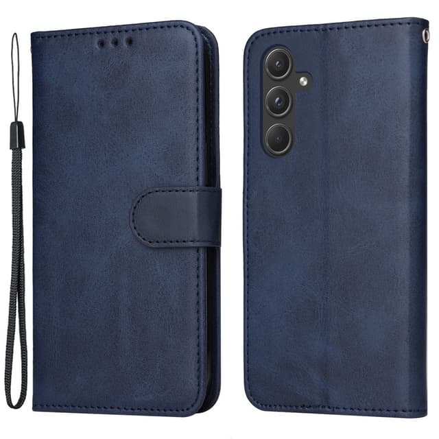 SKALO Samsung A55 5G PU-nahkainen Lompakkokotelo - Sininen