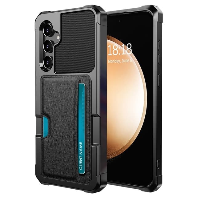 SKALO Samsung A55 5G Stødsikker cover med pung - Sort