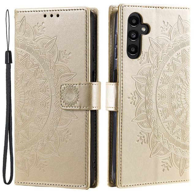SKALO Samsung A35 5G Mandala Flip Cover - Guld
