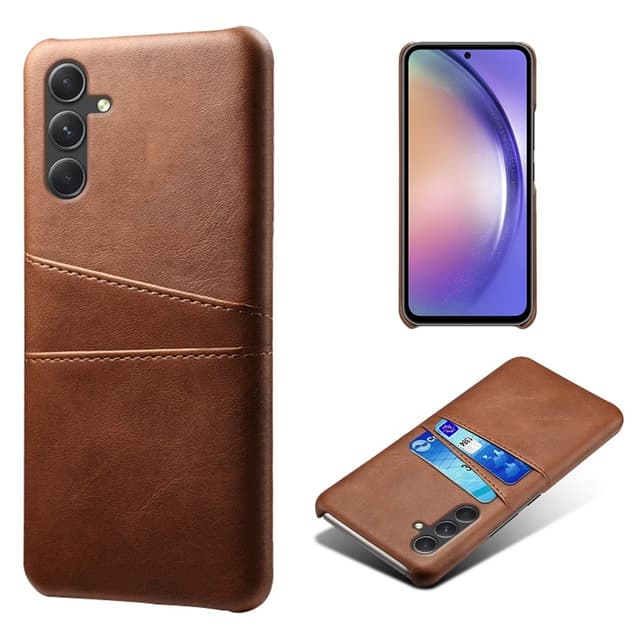SKALO Samsung A35 5G PU-Läder Korthållare Skal - Brun
