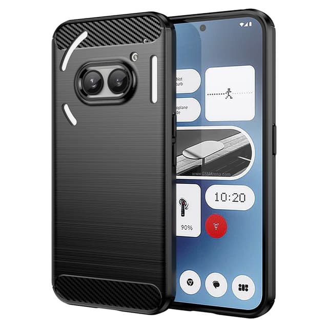 SKALO Nothing Phone (2a) Armor Carbon Iskunkestävä TPU suojakuori - Musta