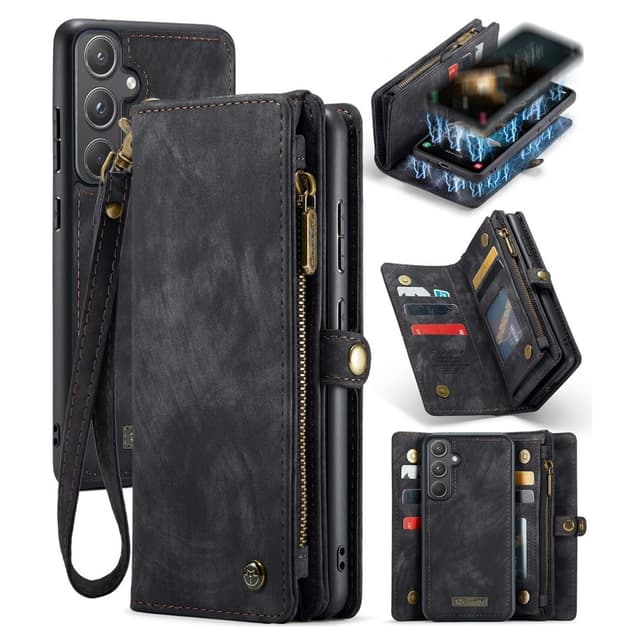 CaseMe Samsung A55 5G CaseMe Big Wallet 2in1 Magnet Plånbok - Svart