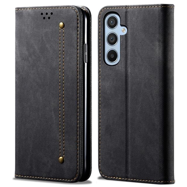 SKALO Samsung A55 5G Jeans Plånboksfodral - Svart
