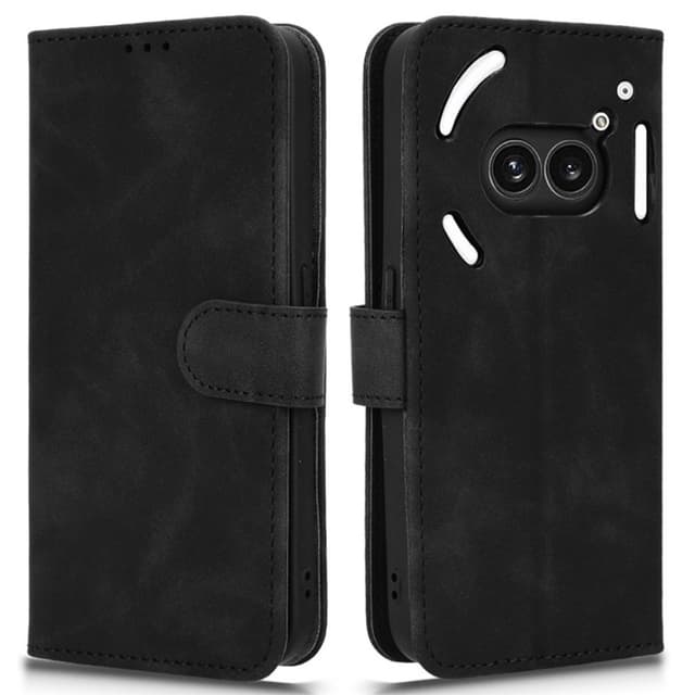 SKALO Nothing Phone (2a) Matt PU-Läder Plånboksfodral - Svart