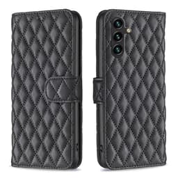 SKALO Samsung A35 5G BINFEN COLOR Tikattu Lompakko - Musta