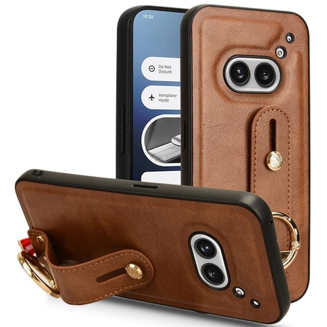 SKALO Nothing Phone (2a) PU-Läder Skal med Handrem - Brun