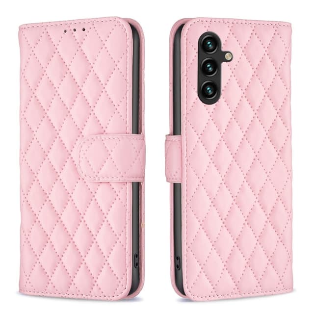 SKALO Samsung A35 5G BINFEN COLOR Tikattu Lompakko - Pinkki