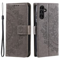 SKALO Samsung A55 5G Mandala lompakkokotelo - Harmaa