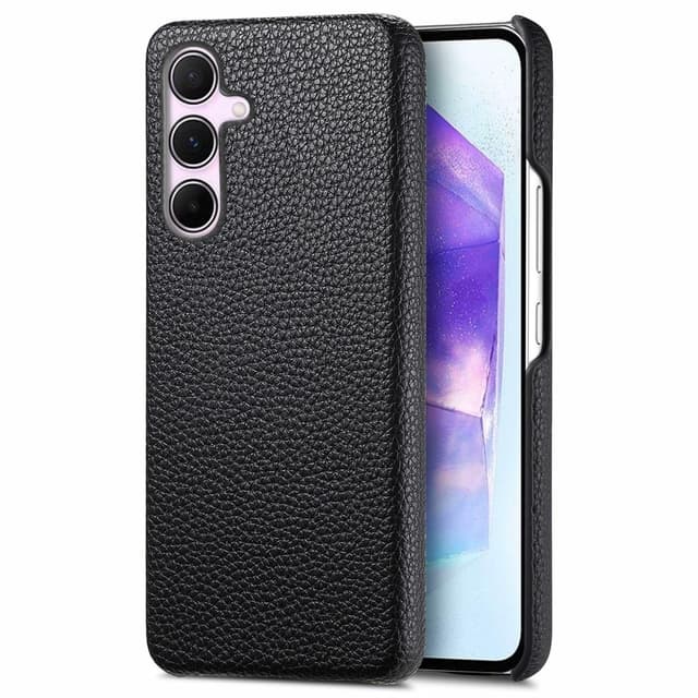 SKALO Samsung A55 5G PU Læder Litchi Cover - Sort
