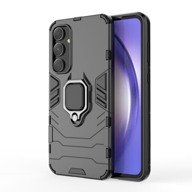 SKALO Samsung A55 5G Armor Hybrid metal ring cover - Sort