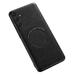 SKALO Samsung A55 5G PU læder hybrid magnetisk ring Cover - Sort