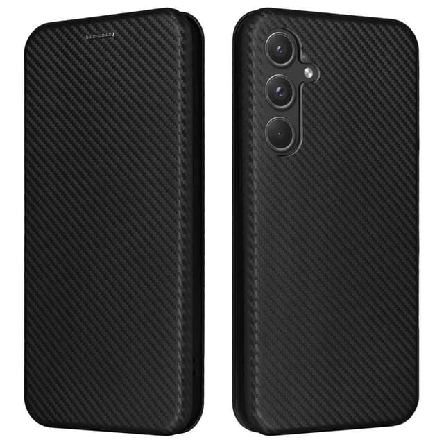 SKALO Samsung A55 5G Carbon Fiber Pungetui - Sort