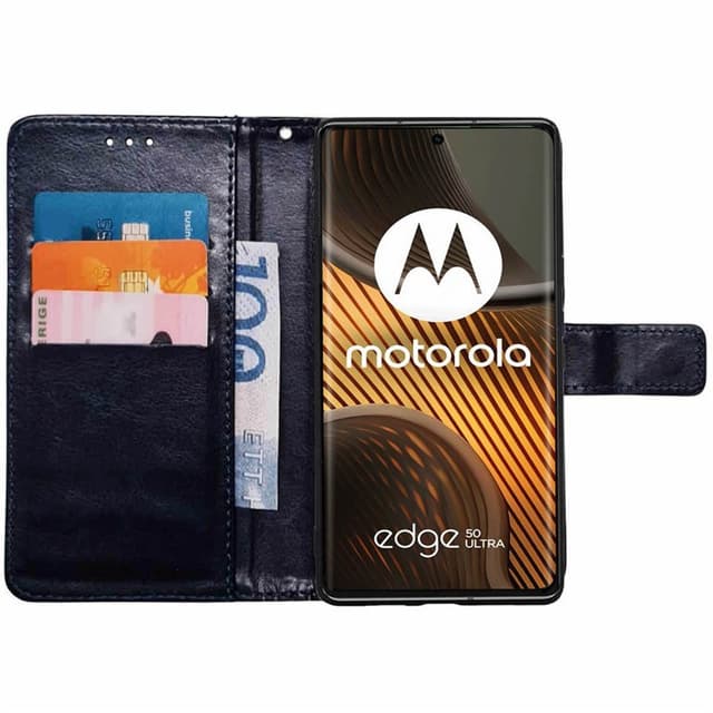 Lompakkokotelo 3-kortti Motorola Edge 50 Ultra - Tummansininen