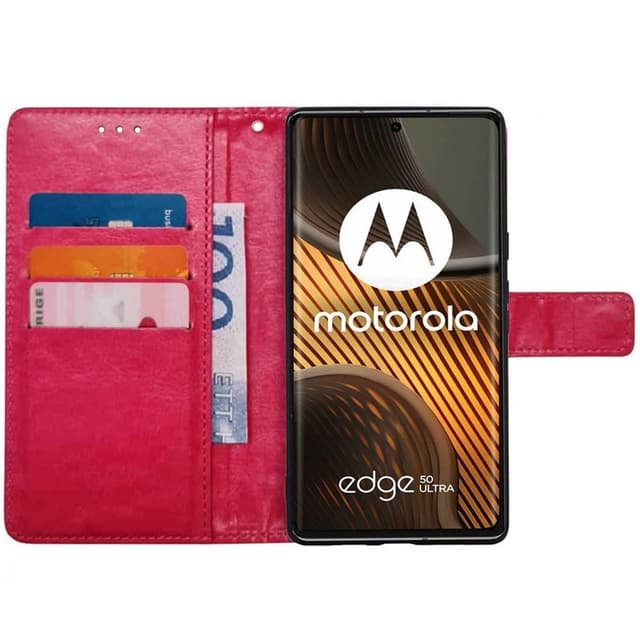 Plånboksfodral 3-kort Motorola Edge 50 Ultra - Rosa