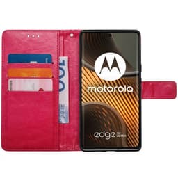 Wallet cover 3-kort Motorola Edge 50 Ultra - Lyserød