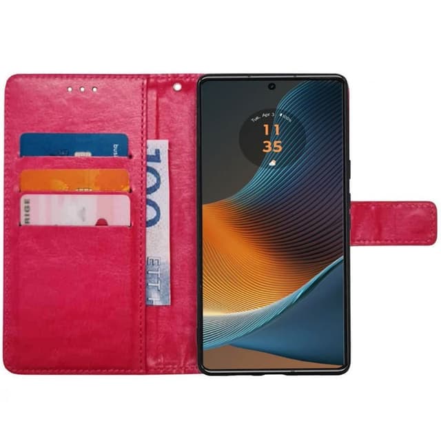 Plånboksfodral 3-kort Motorola Edge 50 Fusion - Rosa
