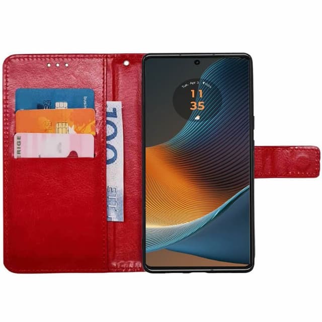 Wallet cover 3-kort Motorola Edge 50 Fusion - Rød