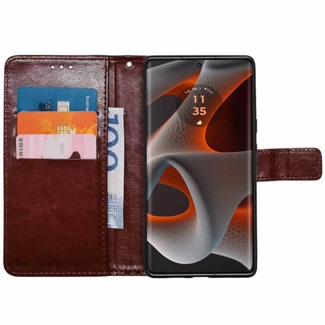 Wallet cover 3-kort Motorola Edge 50 Pro - Brun