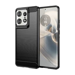 Harjattu TPU kuori Motorola Edge 50 Pro - Musta