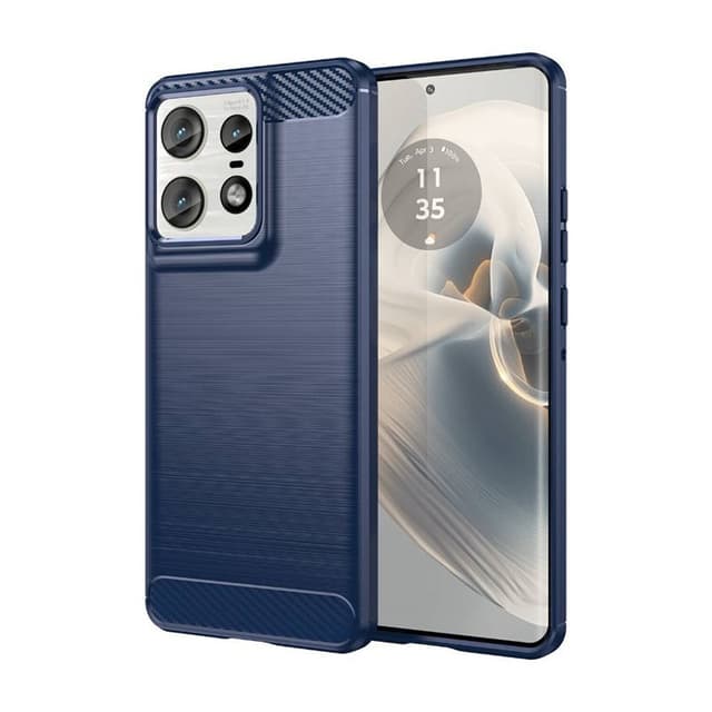 Børstet silikone cover Motorola Edge 50 Pro - Blå