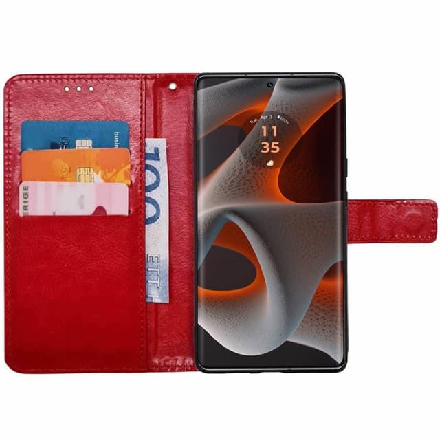 Wallet cover 3-kort Motorola Edge 50 Pro - Rød