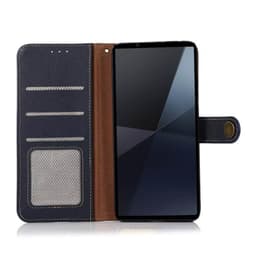 Wallet 3-kort læder RFID Sony Xperia 10 VI - Blå