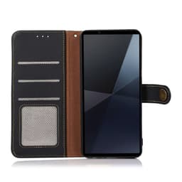 Wallet 3-kort læder RFID Sony Xperia 10 VI - Sort