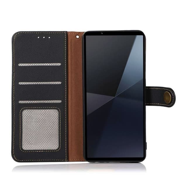 Wallet 3-kort læder RFID Sony Xperia 10 VI - Sort