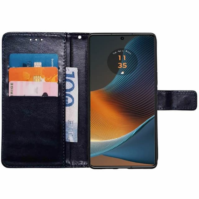 Wallet cover 3-kort Motorola Edge 50 Fusion - Mørkeblå