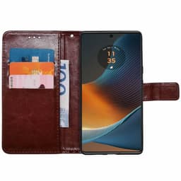 Wallet cover 3-kort Motorola Edge 50 Fusion - Brun
