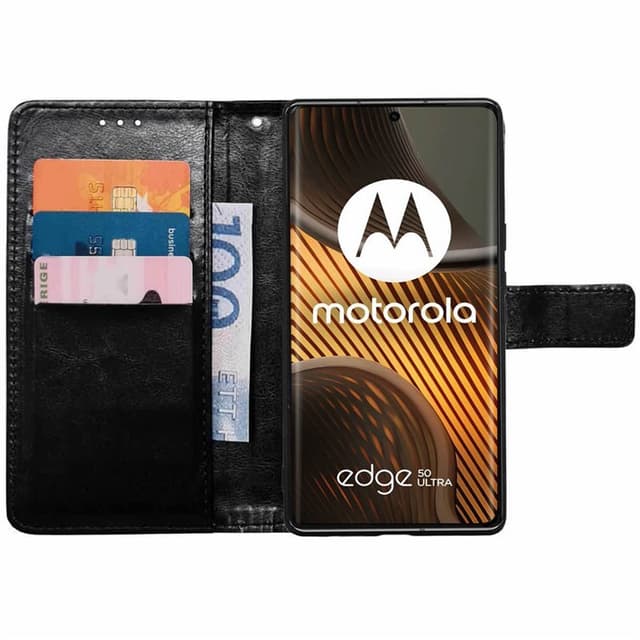 Lompakkokotelo 3-kortti Motorola Edge 50 Ultra - Musta