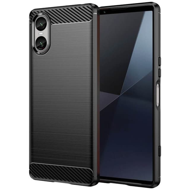 Harjattu TPU kuori Sony Xperia 10 VI - Musta