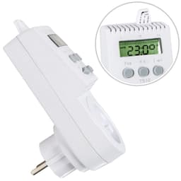 tectake Termostat för stickkontakt TS10 9 x 6 x 14 cm Vit