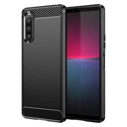 SKALO Sony Xperia 10 V Armor Carbon Stødsikker TPU-cover - Sort