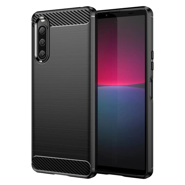 SKALO Sony Xperia 10 V Armor Carbon Stødsikker TPU-cover - Sort