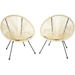 Puutarhatuolit retromuotoilulla (2 kpl) - beige