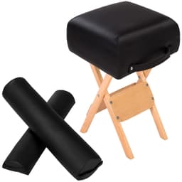 tectake Massageudstyr 1 skammel + 2 ruller 34 x 34 x 54 cm Sort