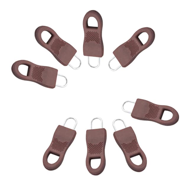 Dragtapp för löpare till dragkedja 8-pack Brun L