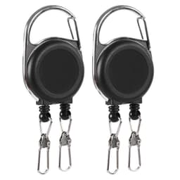 Uttrekkbar spolnøkkelring 2-pack Sort