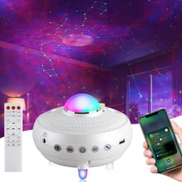 Stjärnhimmel-projektor med ljudaktiverad högtalare Vit
