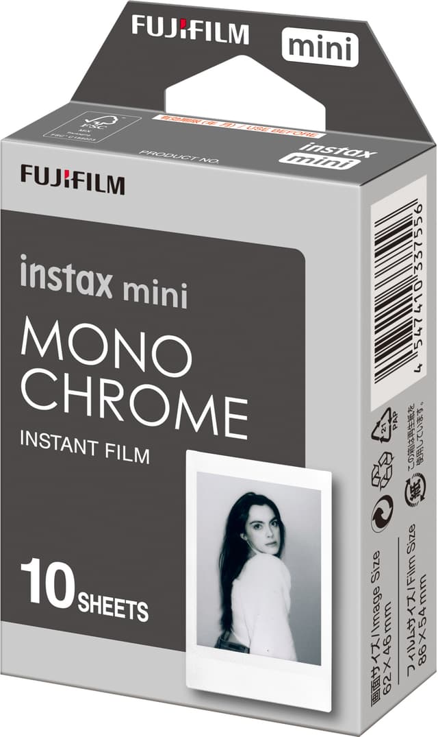 Fujifilm Instax Mini Monochrome snabbfilm (10-pack)