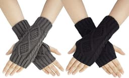 2 par vintervarme stretchy halvfingerhansker unisex