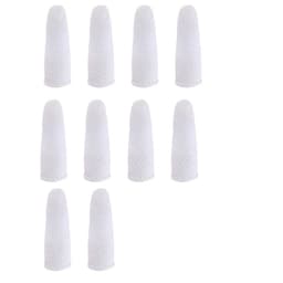 10-delt fingertrekk Svettebestandig antislitasje bomullsfingerseng Hvit 1,5x6x0,04 cm