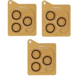 3-Pack kamera linsebeskytter, hærdet glas 3x3,4 cm iPhone 15